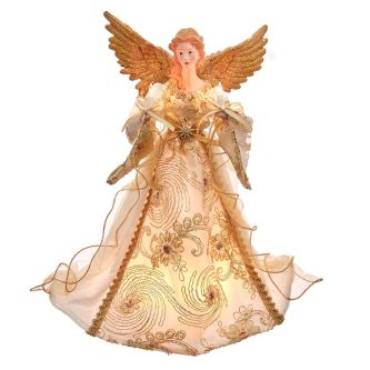 Golden Swirl Gown Angel Tree Topper