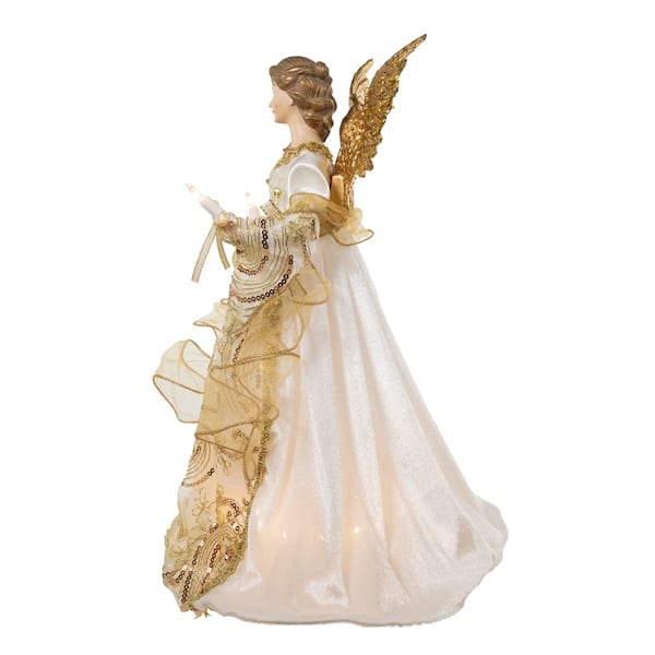 Golden Swirl Gown Angel Tree Topper Side