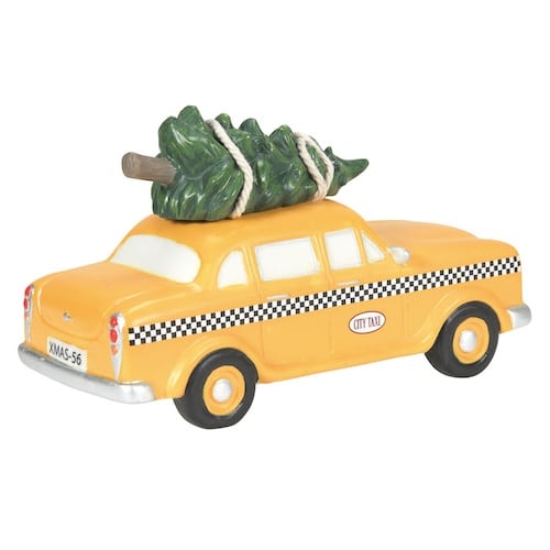 Hailing Christmas Cab Christmas in the City Village Dept 56 Back