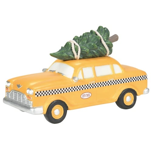 Hailing Christmas Cab Christmas in the City Village Dept 56 Side