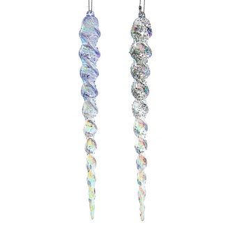 Iridescent Sparkle Icicle Ornaments