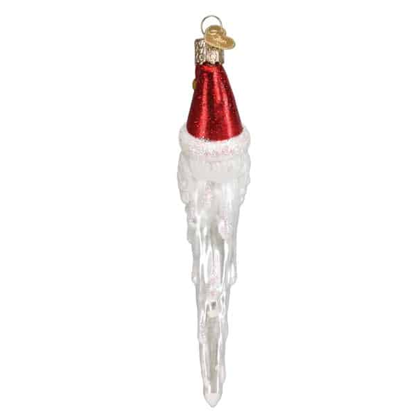 Jingle Bell Santa Icicle Ornament Old World Christmas Back