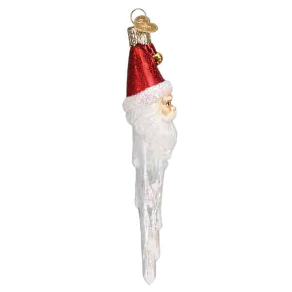 Jingle Bell Santa Icicle Ornament Old World Christmas Side