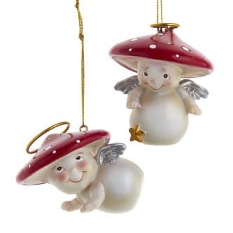 Merry Mushrooms Angel Ornaments