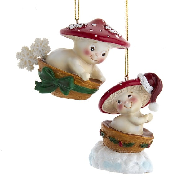 Merry Mushrooms Sled Ornaments