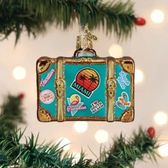 Miami Suitcase Ornament Old World Christmas
