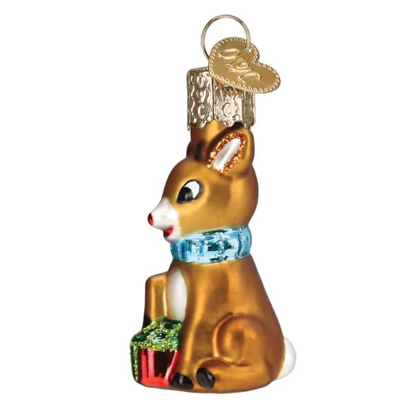 Mini Rudolph the Red Nosed Reindeer Ornament Old World Christmas Side