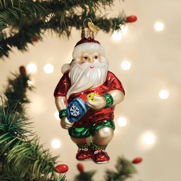 Pickleball Santa Ornament Old World Christmas