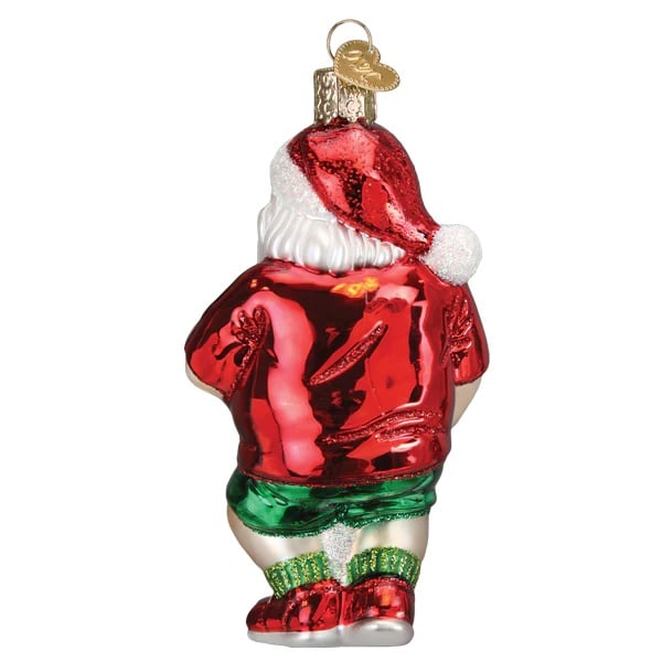 Pickleball Santa Ornament Old World Christmas Back