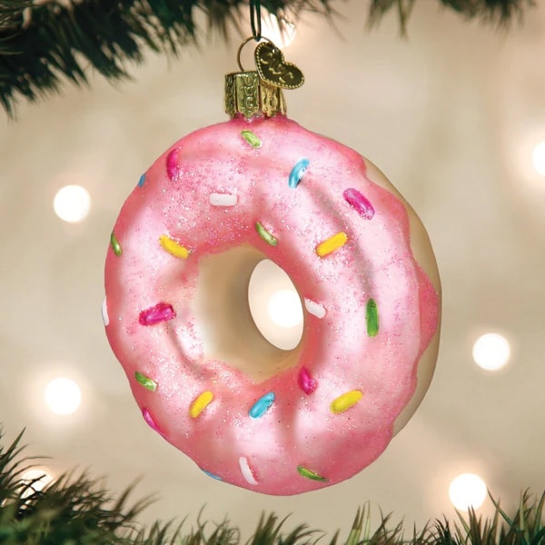 Pink Sprinkles Donut Ornament Old World Christmas