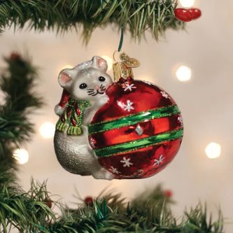 Playful Christmas Mouse Ornament Old World Christmas