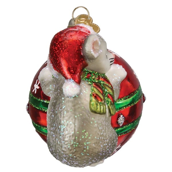 Playful Christmas Mouse Ornament Old World Christmas Side