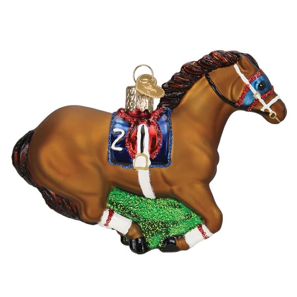 Racehorse Ornament Old World Christmas Side