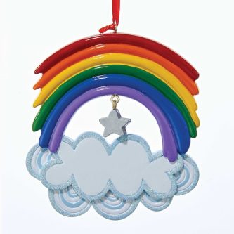 Rainbow Cloud Star Ornament Personalize