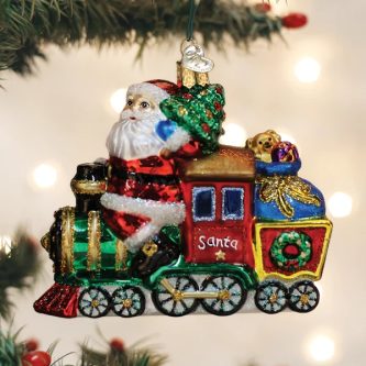 Santa Locomotive Ornament Old World Christmas