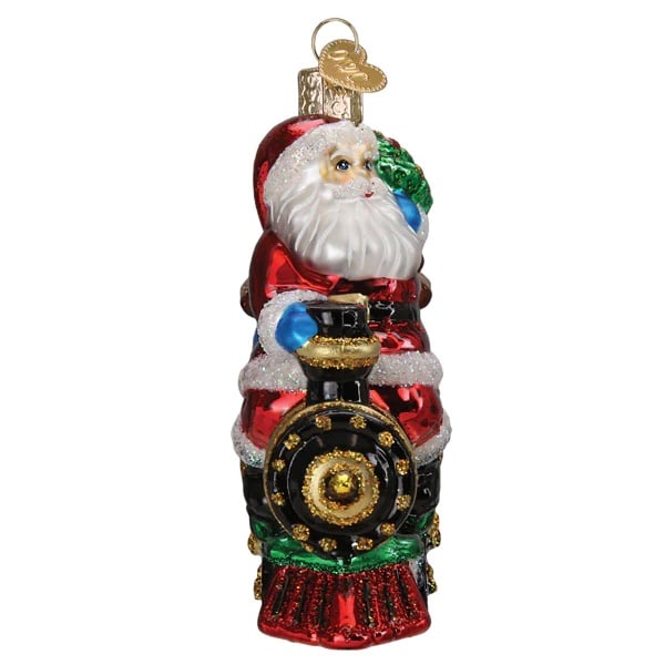 Santa Locomotive Ornament Old World Christmas Side