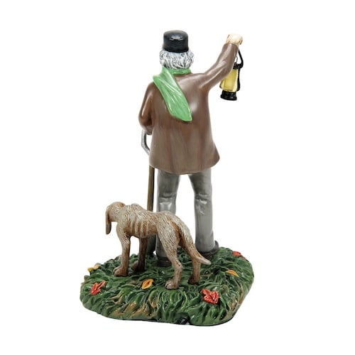 Silas Crump His Dog Bones Halloween Village Dept 56 Back