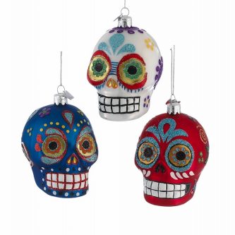 Sugar Skull Decorated Ornaments