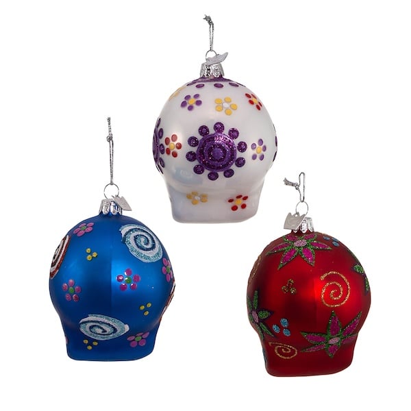 Sugar Skull Decorated Ornaments Back