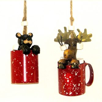 Wildlife Peeking Mug Ornaments