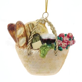 Wine Picnic Basket Ornament