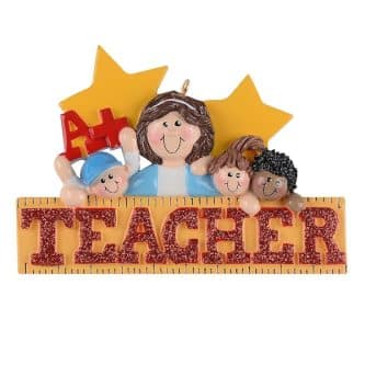 A+ Teacher Super Star Ornament Personalize