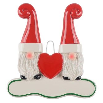 Bearded Gnomes Heart Ornament Personalize