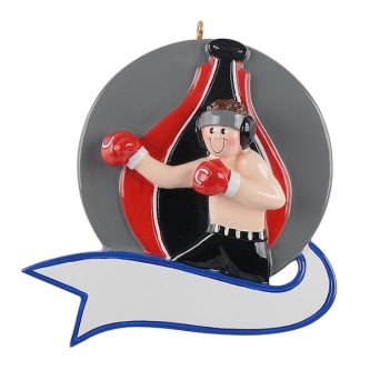 Boxer With Speed Bag Ornament Personalize