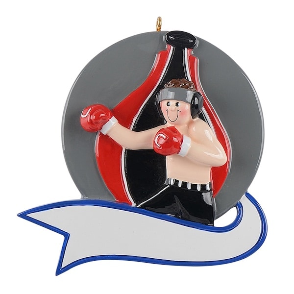 Boxer with Speed Bag Ornament Personalize