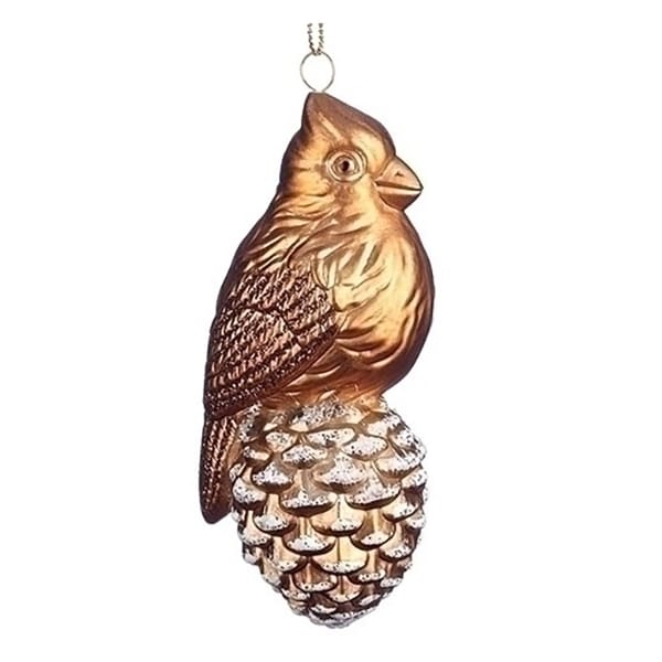 Bronze Color Cardinal Pinecone Ornament