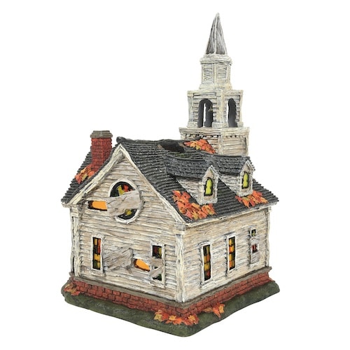 Fallen Church of Fallwell Halloween Village Dept 56 Side Back