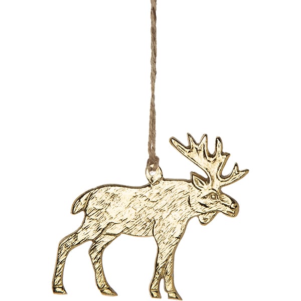 Golden Metal Moose Ornament