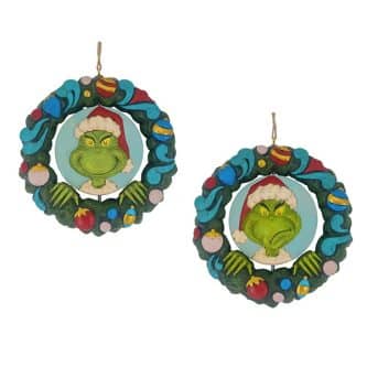 Grinch Portrait In Wreath Grinch Ornament Jim Shore