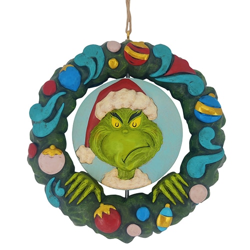 Grinch Portrait in Wreath Grinch Ornament Jim Shore Grouch