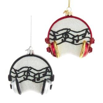Headphones With Music Notes Ornament