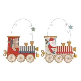 Holiday Wood Train Ornament