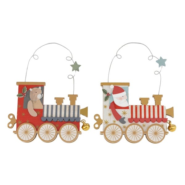 Holiday Wood Train Ornament