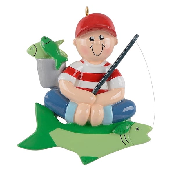 Little Fisherman Ornament Personalize