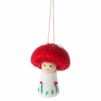 Little Girl Wooly Mushroom Ornament