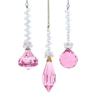 Pink Acrylic Drop Ornaments