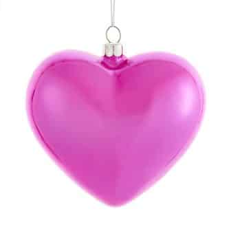 Pink Heart Glass Ornament