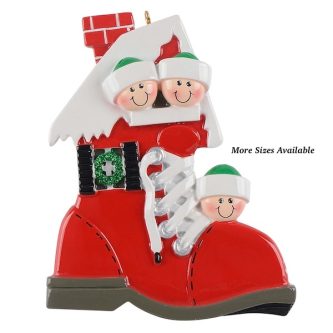 Red Shoe Family Ornament Personalized Three 2