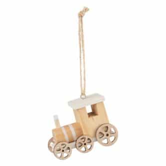 Rustic Wood Train Engine Car Ornament