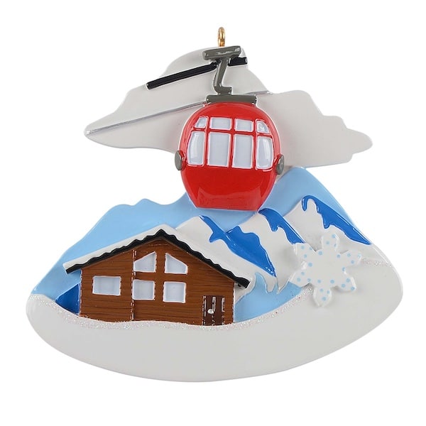 Ski Lodge Gondola Ornament Personalize