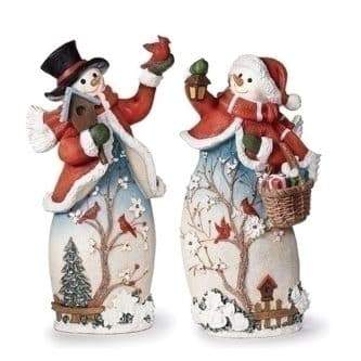 Snowman Blossom Tree Figurine