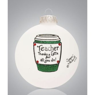 Teacher Latte Glass Ball Ornament