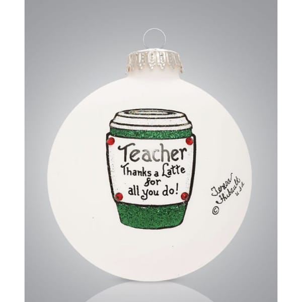 Teacher Latte Glass Ball Ornament