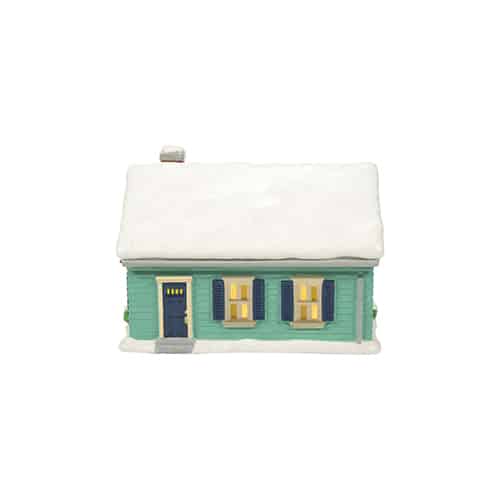 the Blue House on James Street Peanuts Village Dept 56 Back