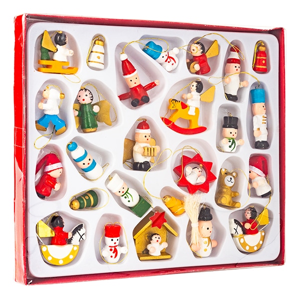 Vintage Mini Wooden Ornament Sets Twenty Six