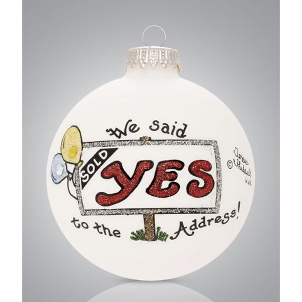 Yes to the Address Glass Ball Ornament